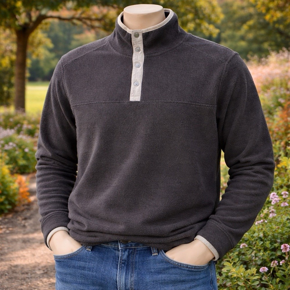 Stillwater Supply Co Gray Fleece Pullover Snap Mock Neck 2XL Outdoor‎ Jacket